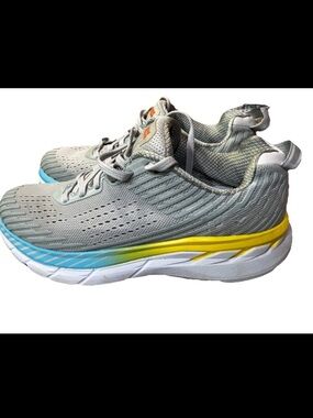 Hoka One W Clifton 5 Women’s Size 6.5 D Gray Running Shoes Sneakers NO INSOLES